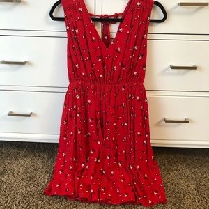 Red, Floral Madewell dress